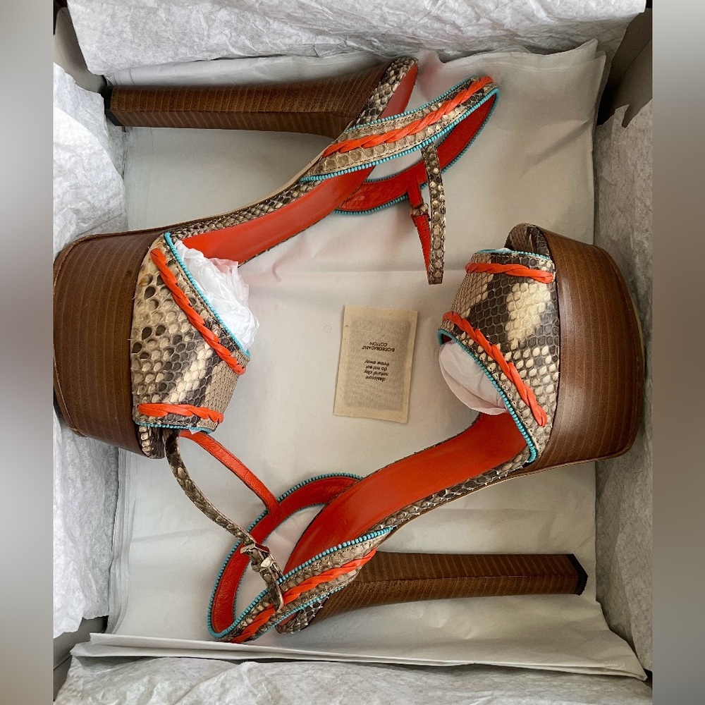 Gucci Python Bicolor Platform Stiletto Heels - image 4